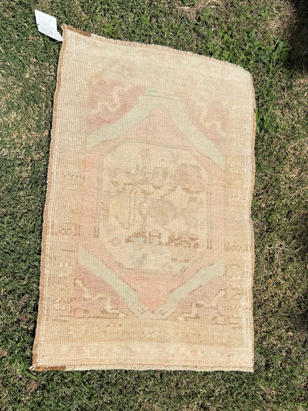 Vintage Turkish Yastik Rug - Pastel colors Handwoven